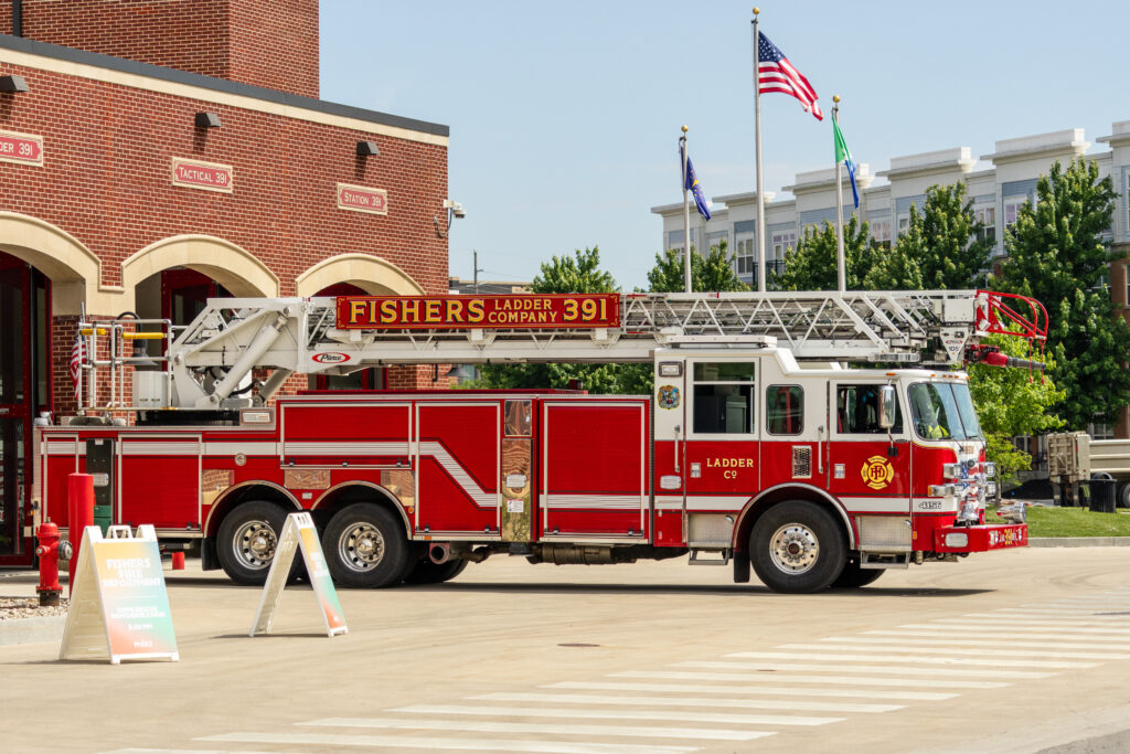 fire truck in front of station 91