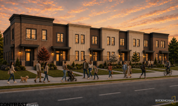 Image of Contrast | Fishers townhomes courtesy of Buckingham Corporation for illustrative purposes only. Subject to change.