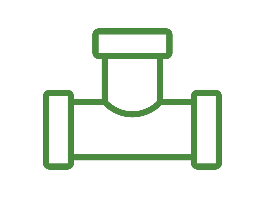 Green pipe valve icon representing a valve in a pipeline